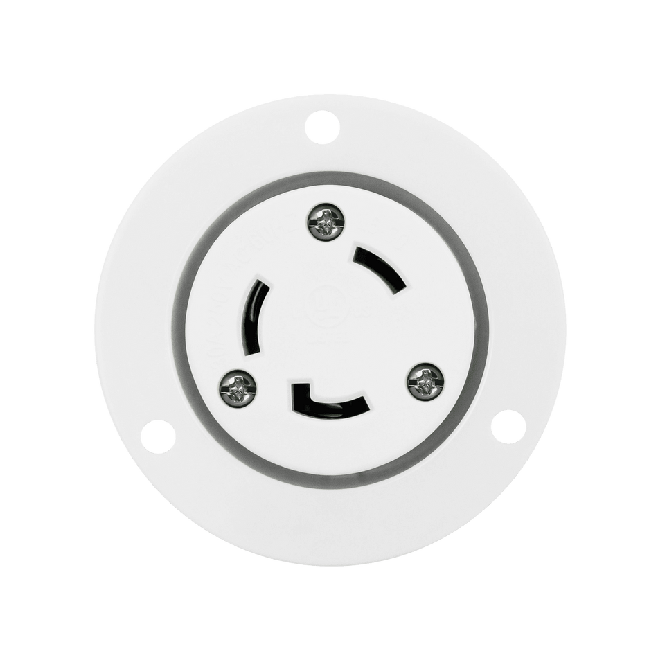 Enerlites 66464-W - Locking Flanged Outlet, L6-30RFO - White