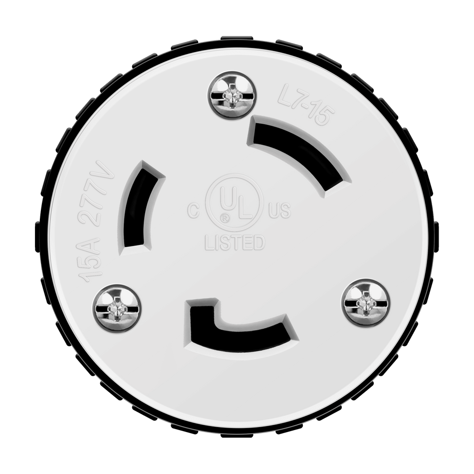 Enerlites 66482-BK - Industrial Grade Locking Cord Connector, 15A, L7-15C - Black