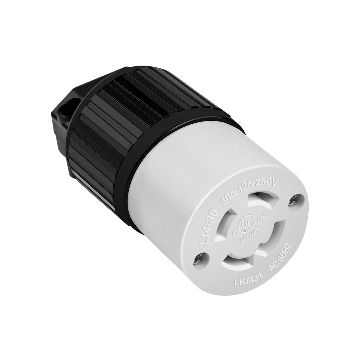 Enerlites 66492-BK - Industrial Grade Locking Cord Connector, 30A, L14-30C - Black