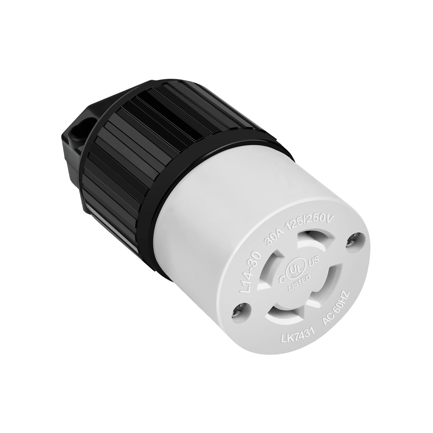 Enerlites 66492-BK - Industrial Grade Locking Cord Connector, 30A, L14-30C - Black