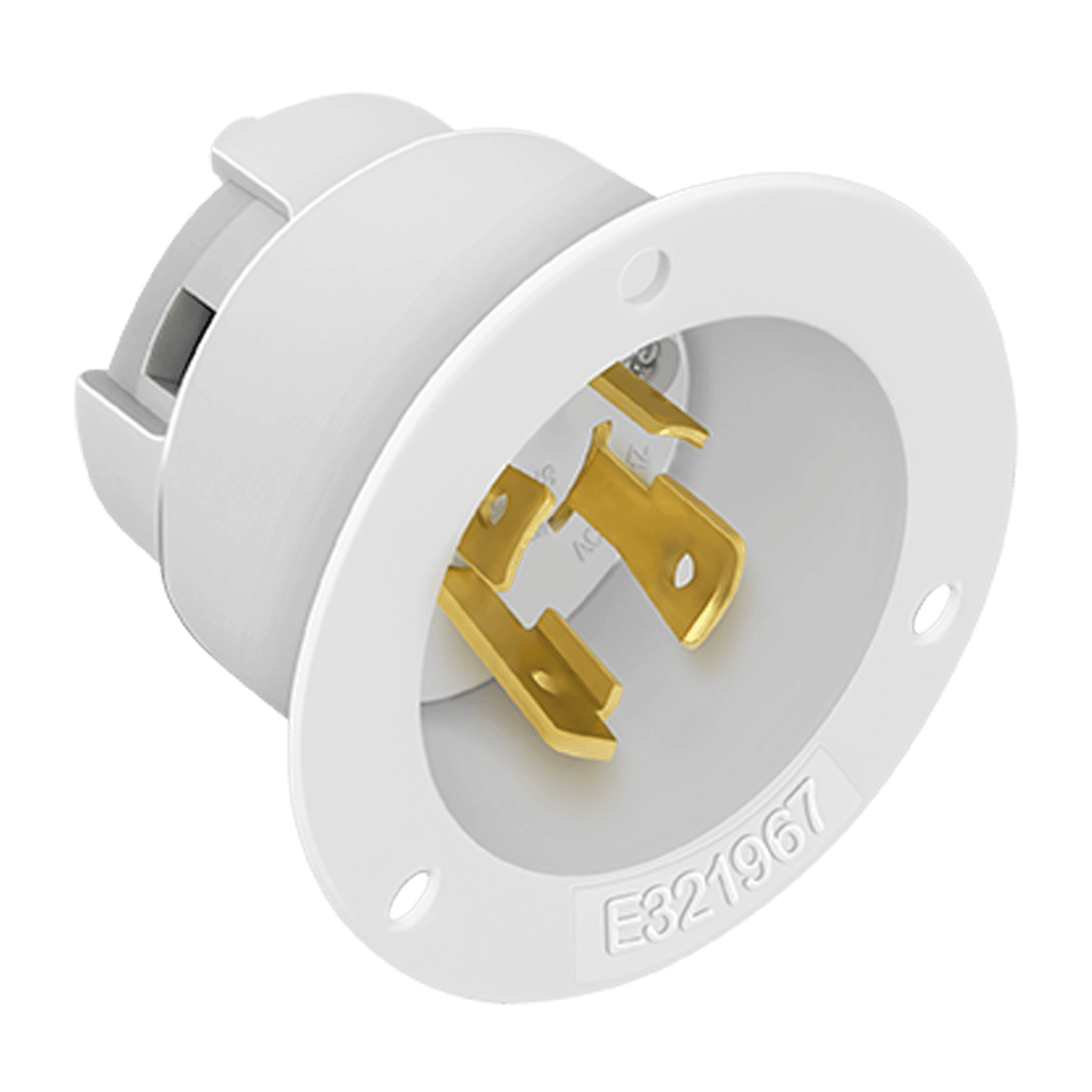 Enerlites 66493-W - Locking Flanged Inlet, 30A, L14-30PFI - White