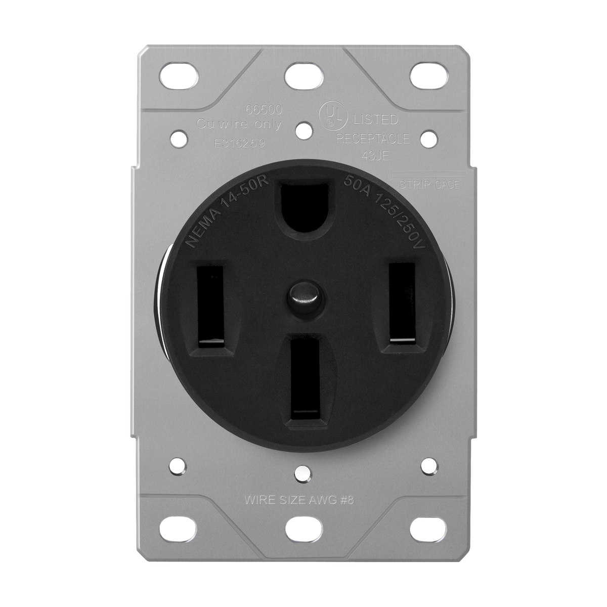 Enerlites 66500H-BK - 50A EV Charger Receptacle, Heavy Duty, 14-50R - Black