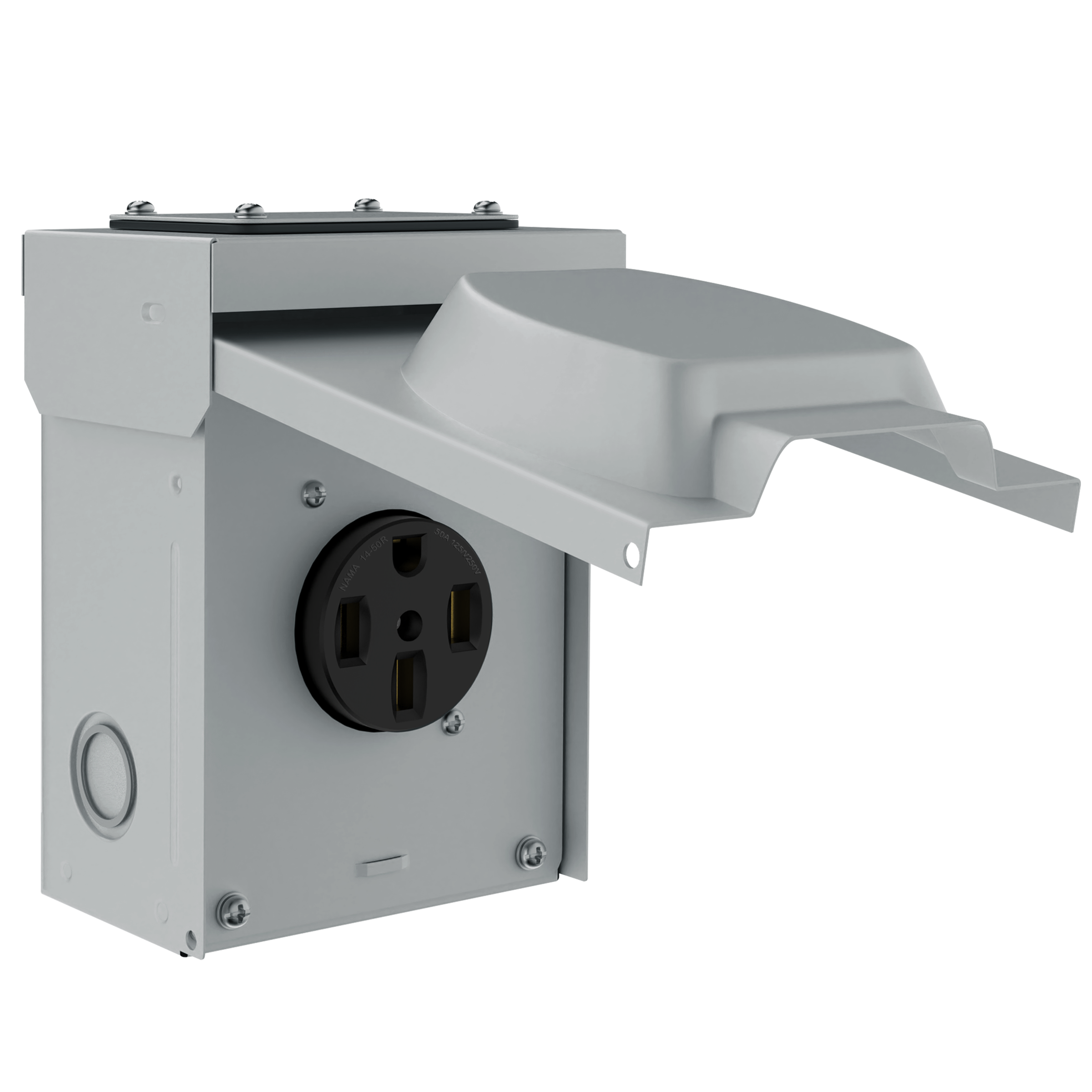 Enerlites 66500M - 50A Outdoor Receptacle Box - Grey