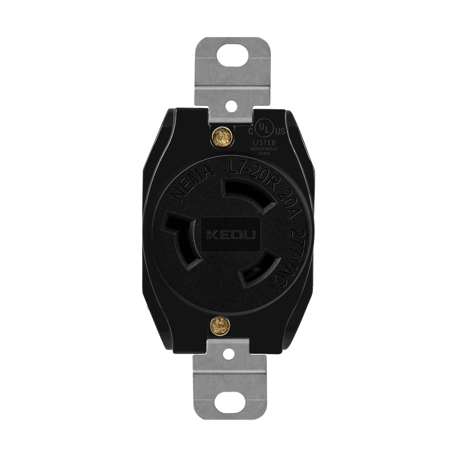 Enerlites 66510-BK - Industrial Grade Locking Receptacle, 20A, L7-20R - Black
