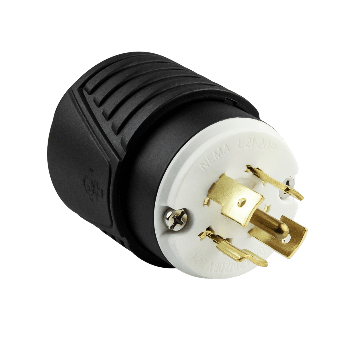Enerlites 66600-BK - Industrial Grade Locking Plug, 20A, L21-20P - Black