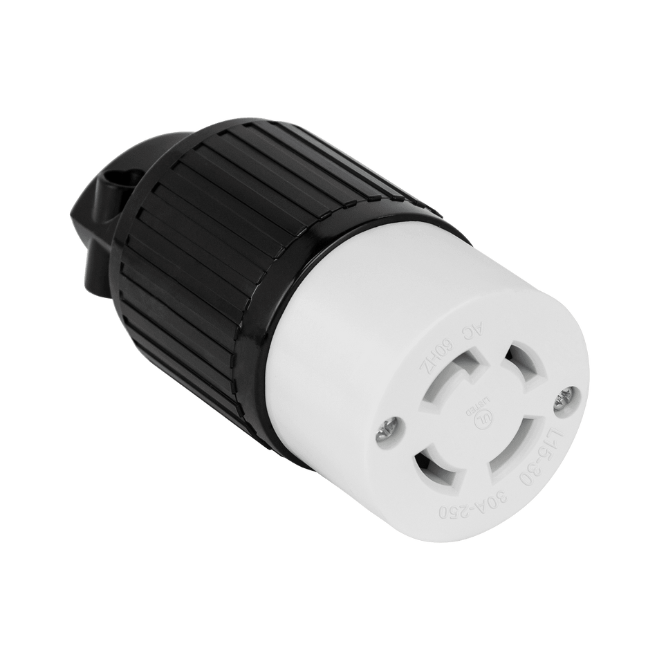 Enerlites 66802-BK - Industrial Grade Locking Cord Connector, 30A, L15-30C - Black