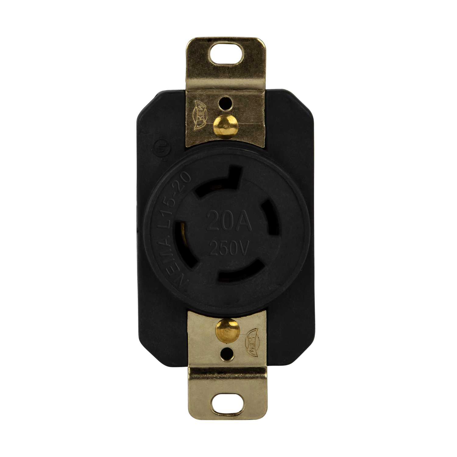 Enerlites 66900-BK - Industrial Grade Locking Receptacle, 20A, L15-20R - Black