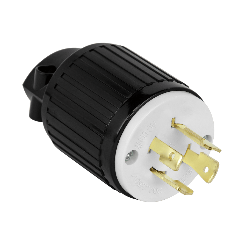 Enerlites 66901-BK - Industrial Grade Locking Plug, 20A, L15-20P - Black