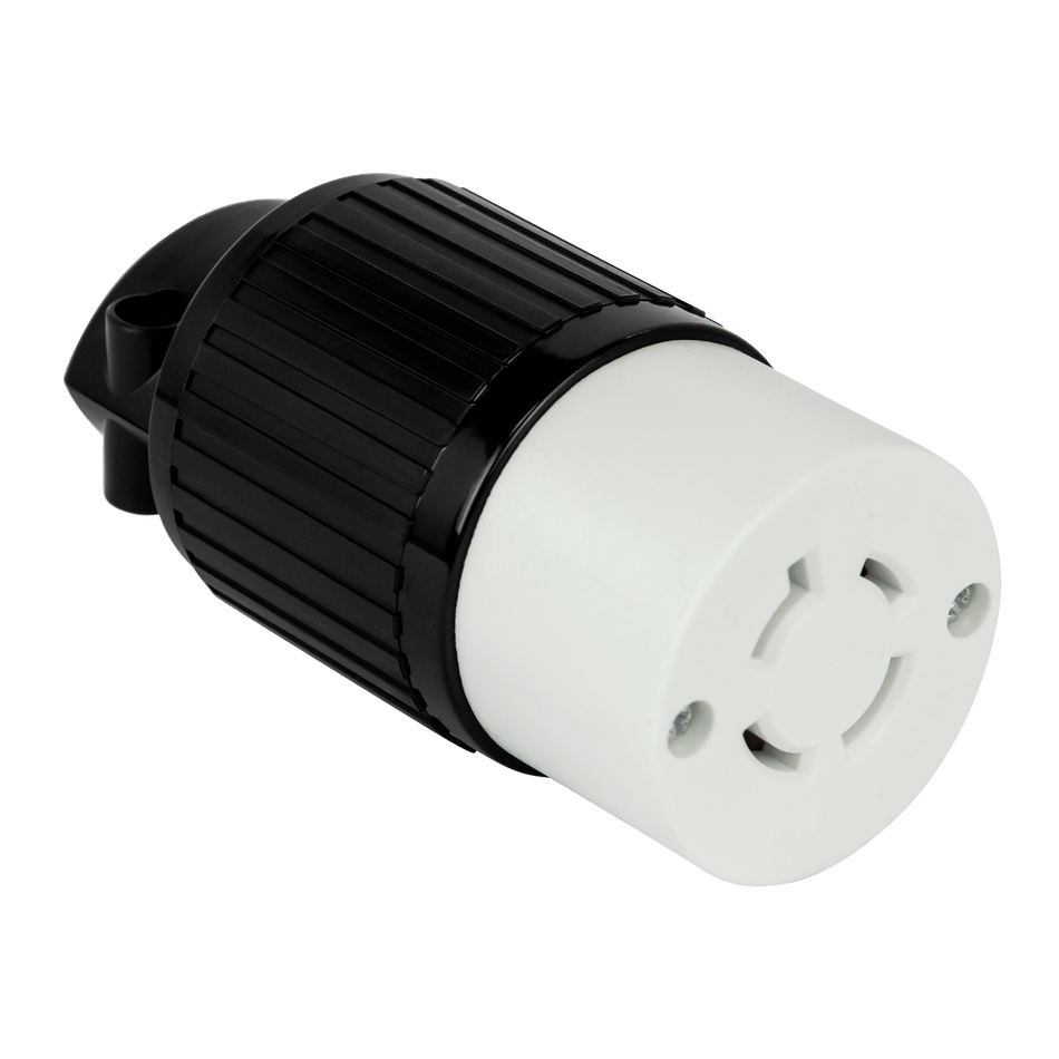 Enerlites 66902-BK - Industrial Grade Locking Cord Connector, 20A, L15-20C - Black