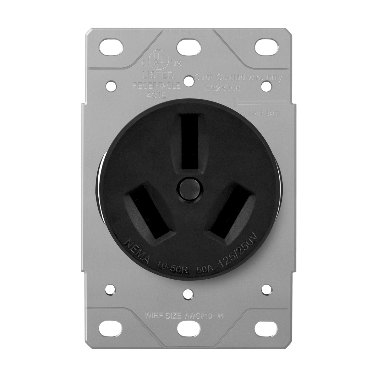 Enerlites 67500-BK - Industrial Grade Flush Mount Receptacle, 50A, 10-50R - Black