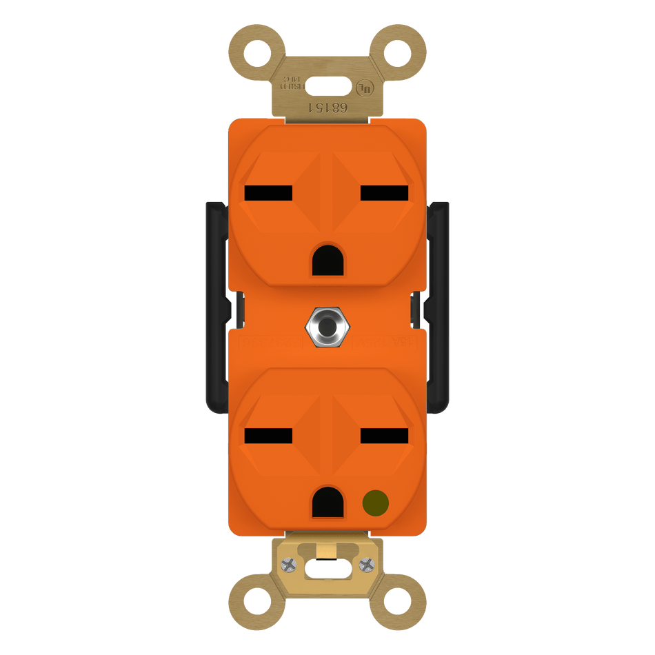 Enerlites 68151-O - Hospital Grade 15A Receptacle, 6-15R - Orange