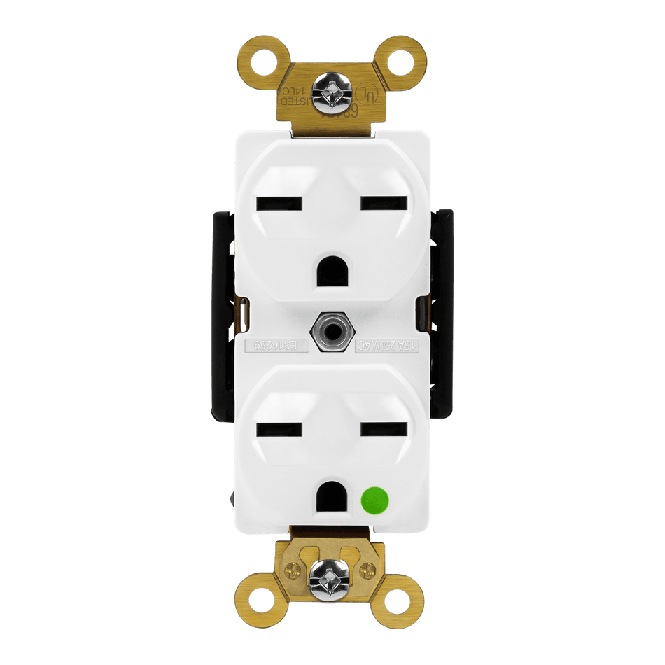 Enerlites 68151-W - Hospital Grade 15A Receptacle, 6-15R - White