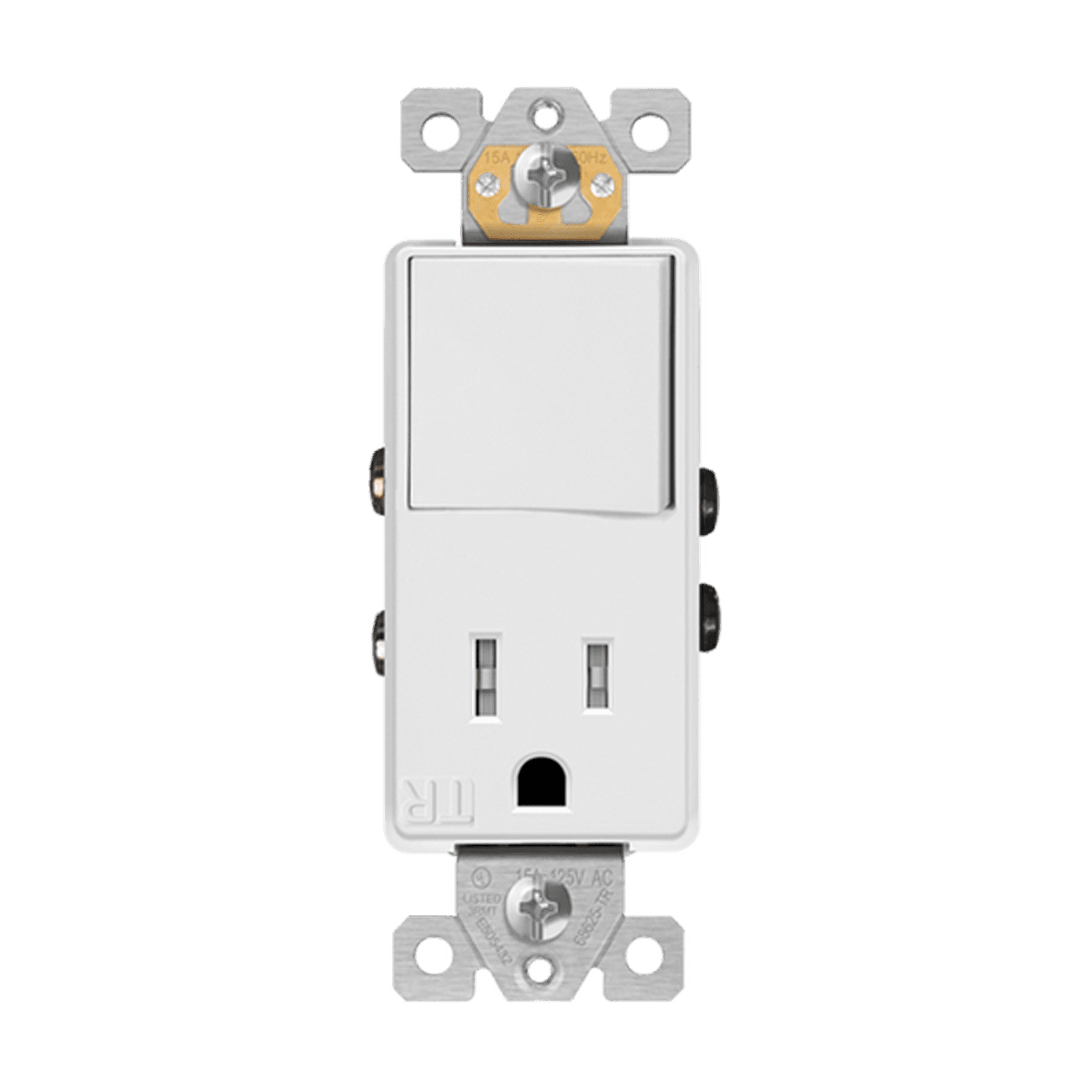 Enerlites 68625-TR-W - Combination 15A Switch/Tamper-Resistant Receptacle, Single Pole - White