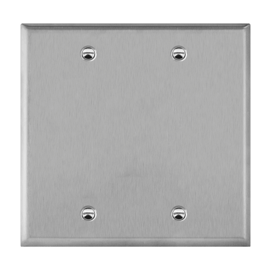 Enerlites 7702 – Stainless Steel Blank Wall Plate Cover – 2 Gang