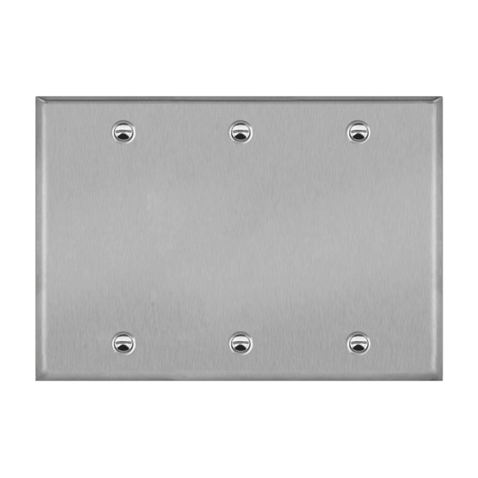 Enerlites 7703 – Stainless Steel Blank Wall Plate Cover – 3 Gang