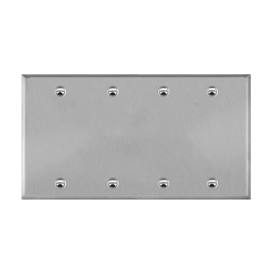 Enerlites 7704 – Stainless Steel Blank Wall Plate Cover – 4 Gang