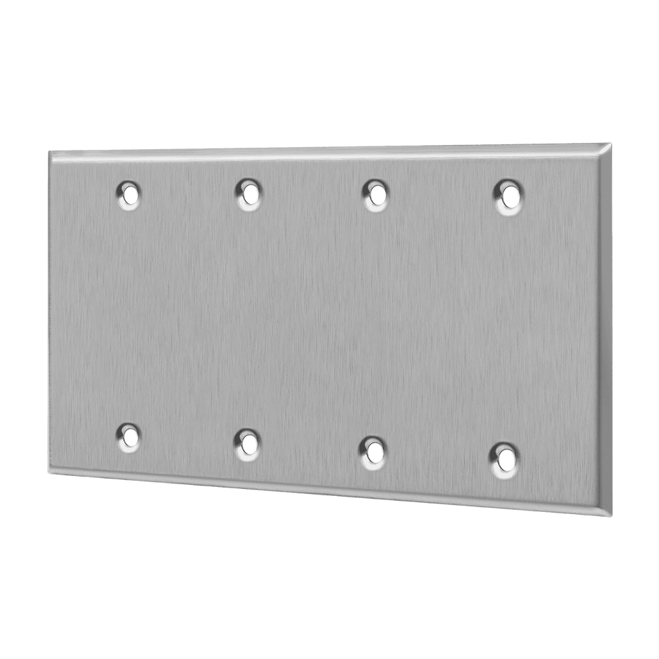 Enerlites 7704 – Stainless Steel Blank Wall Plate Cover – 4 Gang