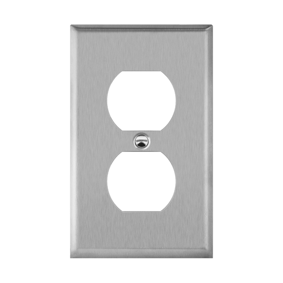 Enerlites 7721 – Stainless Steel Duplex Outlet Wall Plate Cover – 1 Gang