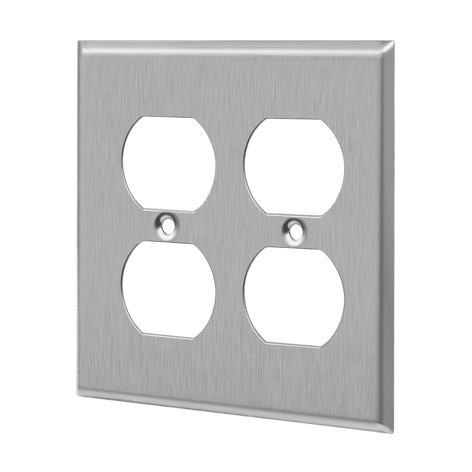 Enerlites 7722 – Stainless Steel Duplex Outlet Wall Plate Cover – 2 Gang