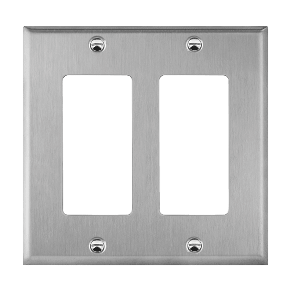 Enerlites 7732 – Stainless Steel Decorator / GFCI Outlet Wall Plate Cover – 2 Gang