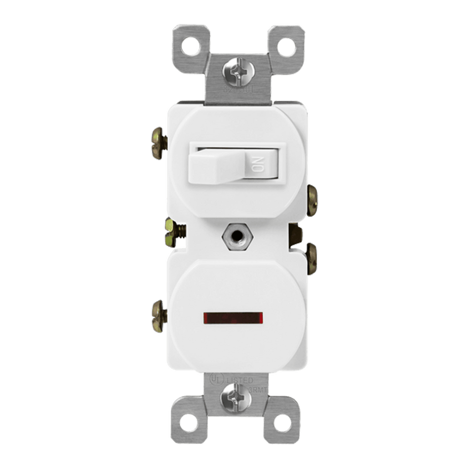 Enerlites 82150L-W - Combination 15A Switch/Pilot Light, Single Pole - White