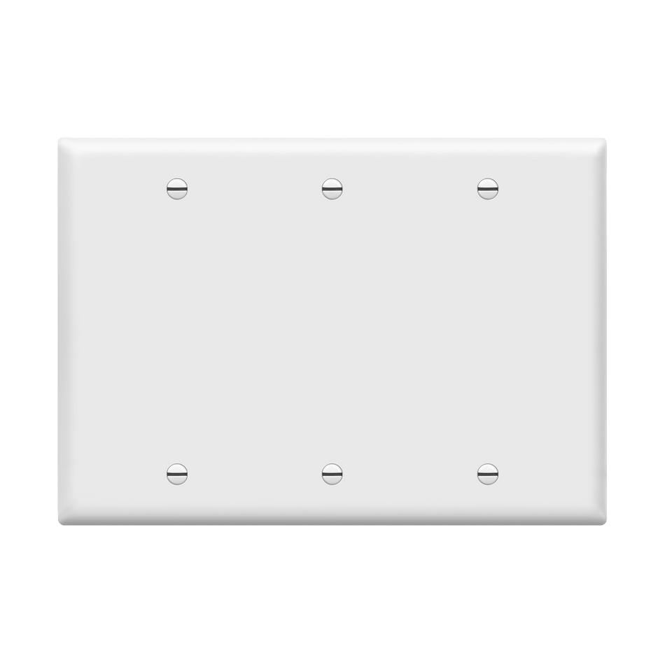 Enerlites 8803-W – Unbreakable Blank Wall Plate Cover – 3 Gang White