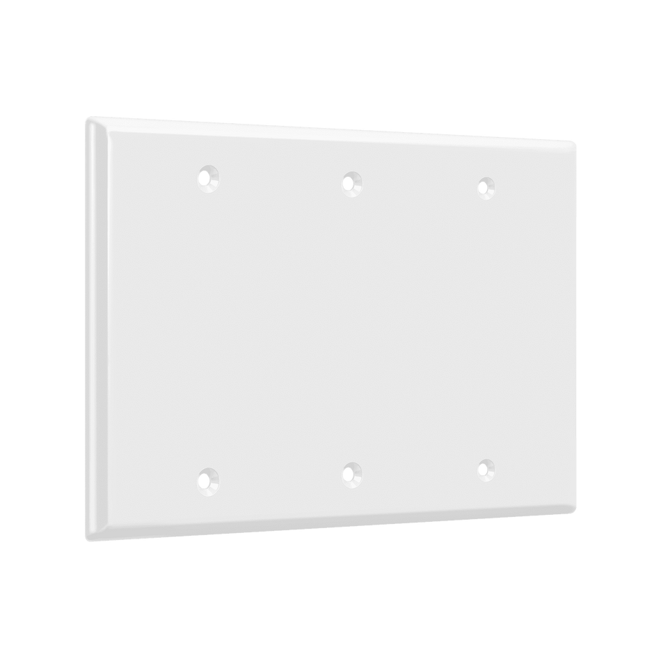 Enerlites 8803-W – Unbreakable Blank Wall Plate Cover – 3 Gang White