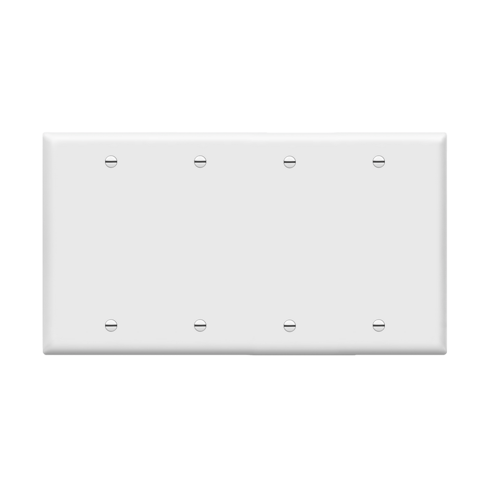 Enerlites 8804-W – Unbreakable Blank Wall Plate Cover – 4 Gang White