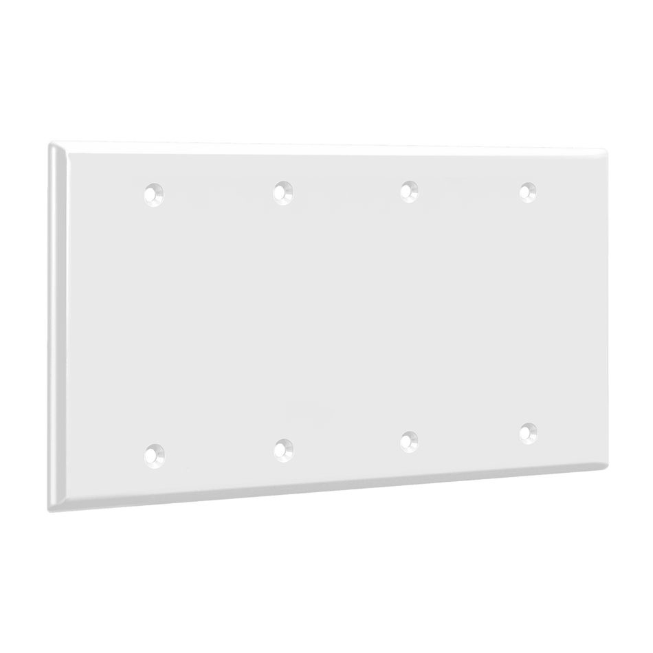 Enerlites 8804-W – Unbreakable Blank Wall Plate Cover – 4 Gang White