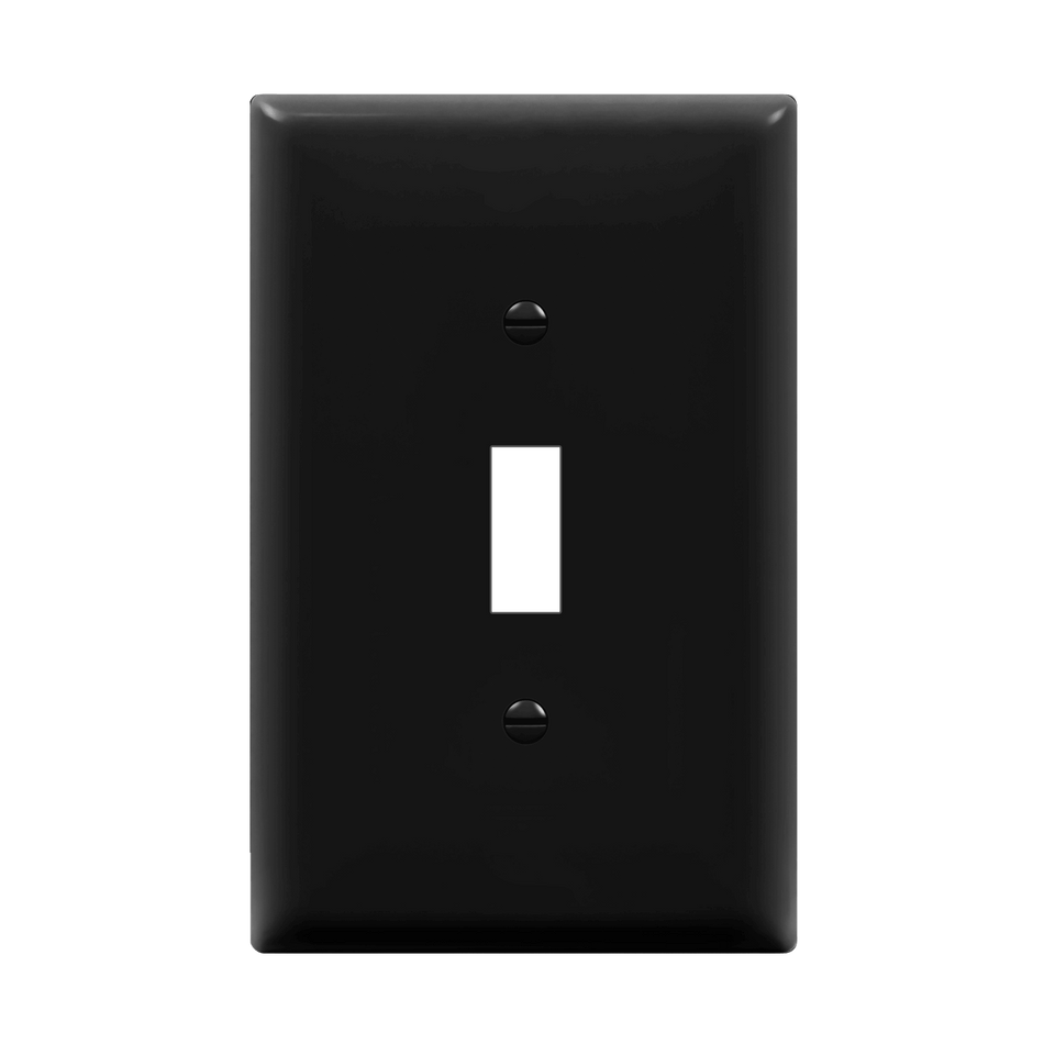 Enerlites 8811M-BK - Toggle Switch One-Gang Wall Plate, Mid-Size - Black