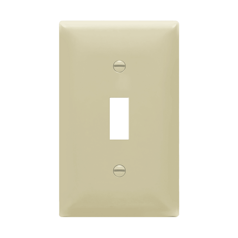 Enerlites 8811M-I - Toggle Switch One-Gang Wall Plate, Mid-Size - Ivory