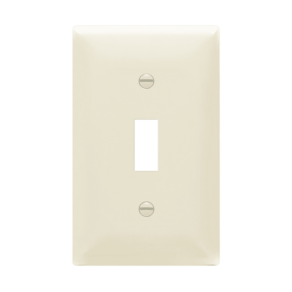 Enerlites 8811M-LA - Toggle Switch One-Gang Wall Plate, Mid-Size - Light Almond