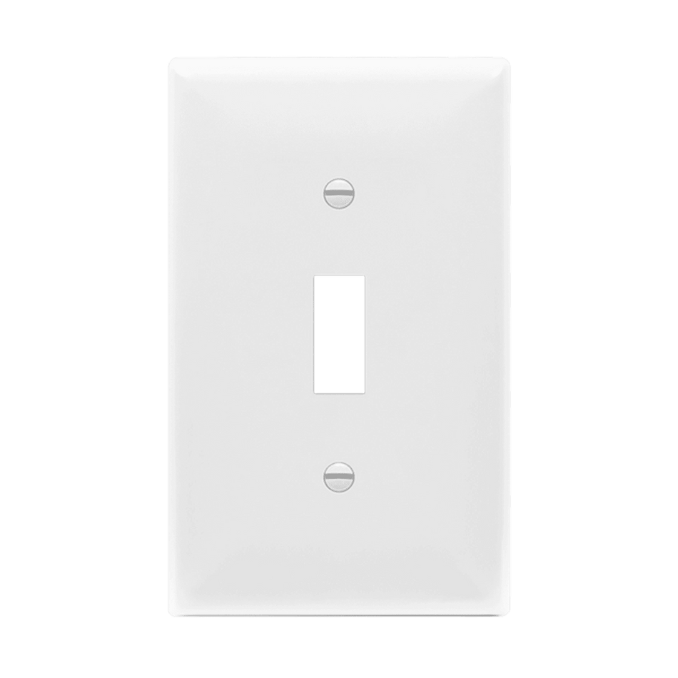 Enerlites 8811M-W - Toggle Switch One-Gang Wall Plate, Mid-Size - White