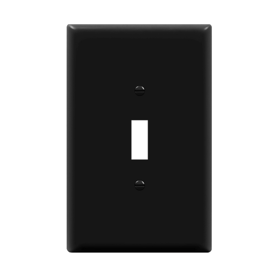 Enerlites 8811O-BK - Toggle Switch One-Gang Wall Plate, Oversize - Black