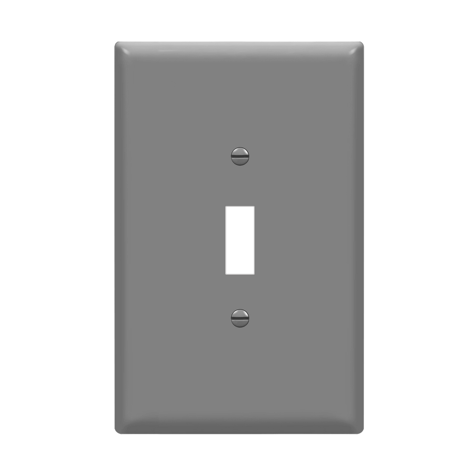 Enerlites 8811O-GY - Toggle Switch One-Gang Wall Plate, Oversize - Gray