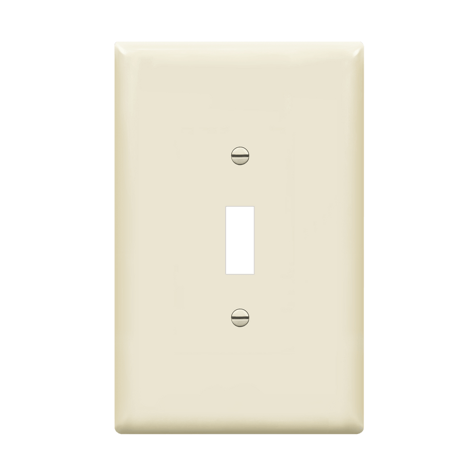 Enerlites 8811O-LA - Toggle Switch One-Gang Wall Plate, Oversize - Light Almond