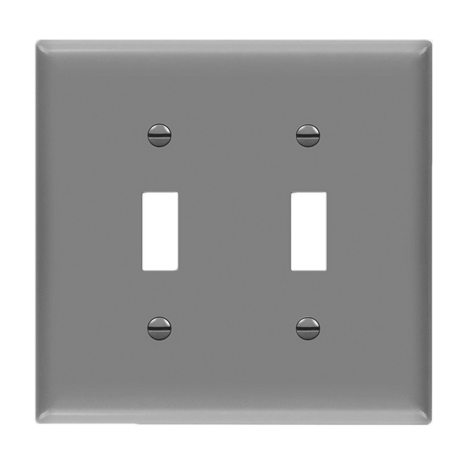 Enerlites 8812-GY - Toggle Switch Two-Gang Wall Plate - Gray