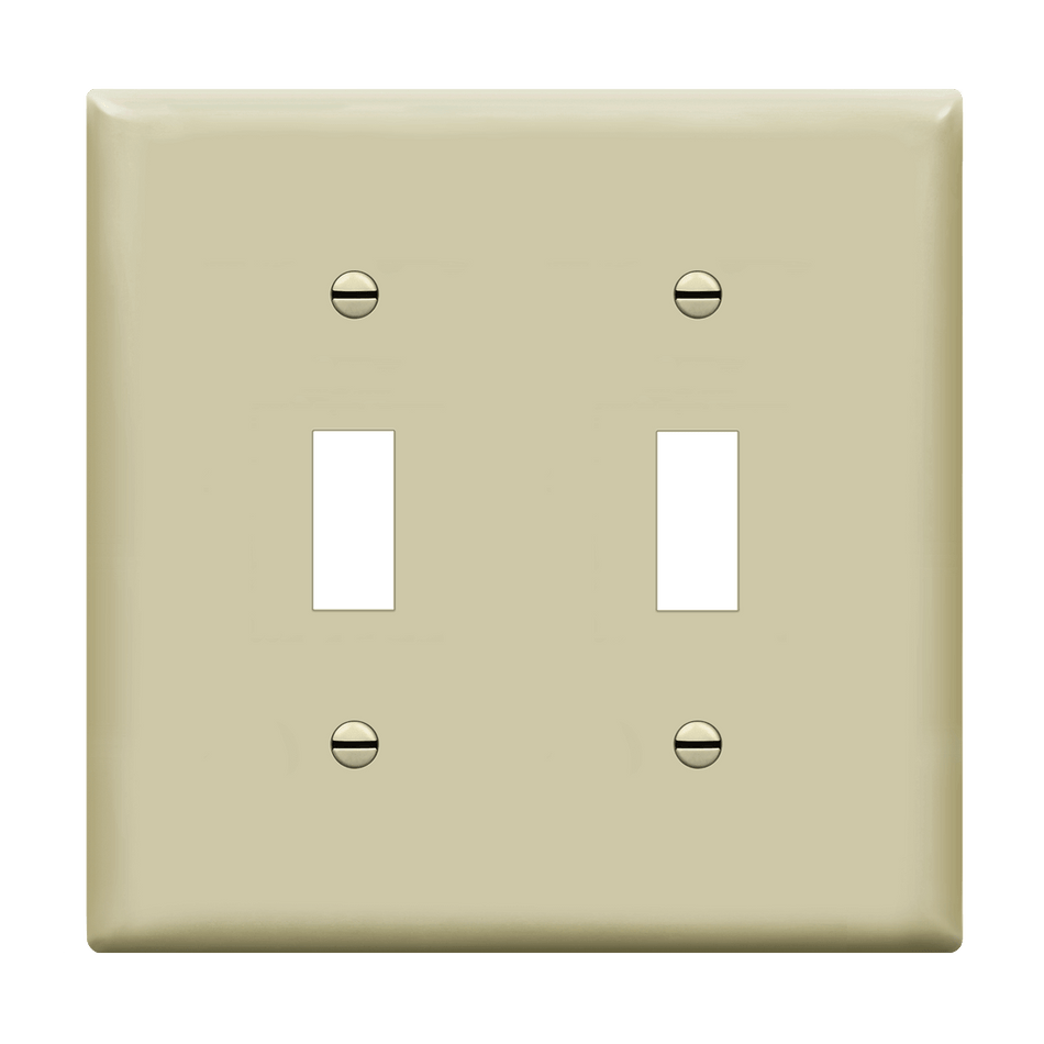 Enerlites 8812-I - Toggle Switch Two-Gang Wall Plate - Ivory