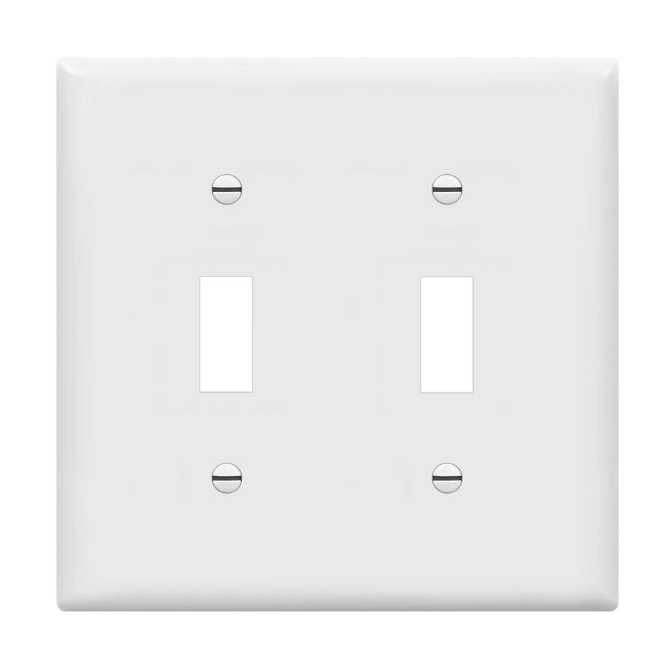 Enerlites 8812-W – Unbreakable Toggle Switch Wall Plate Cover – 2 Gang White