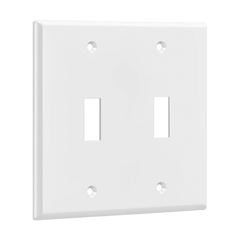 Enerlites 8812-W – Unbreakable Toggle Switch Wall Plate Cover – 2 Gang White