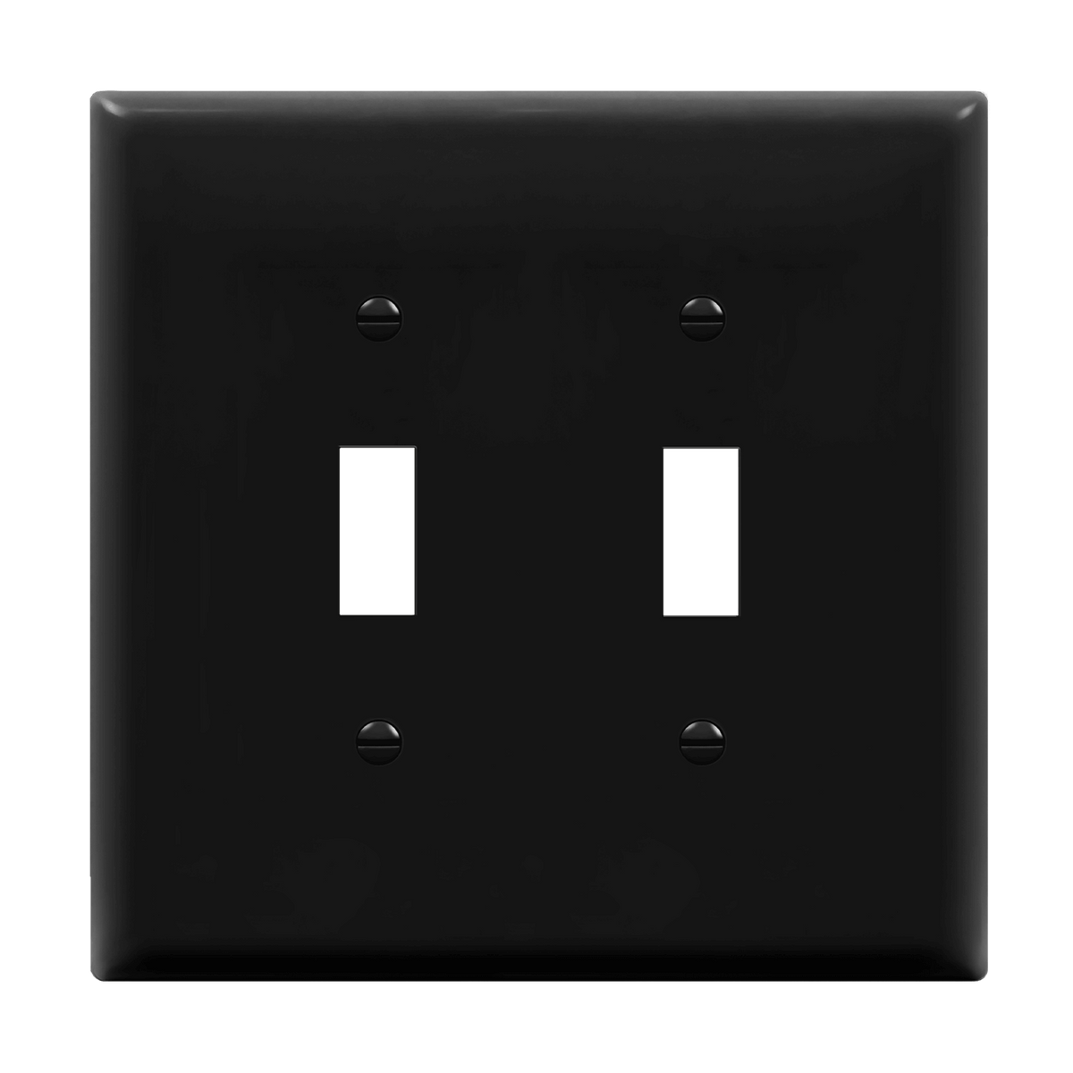 Enerlites 8812M-BK - Toggle Switch Two-Gang Wall Plate, Mid-Size - Black