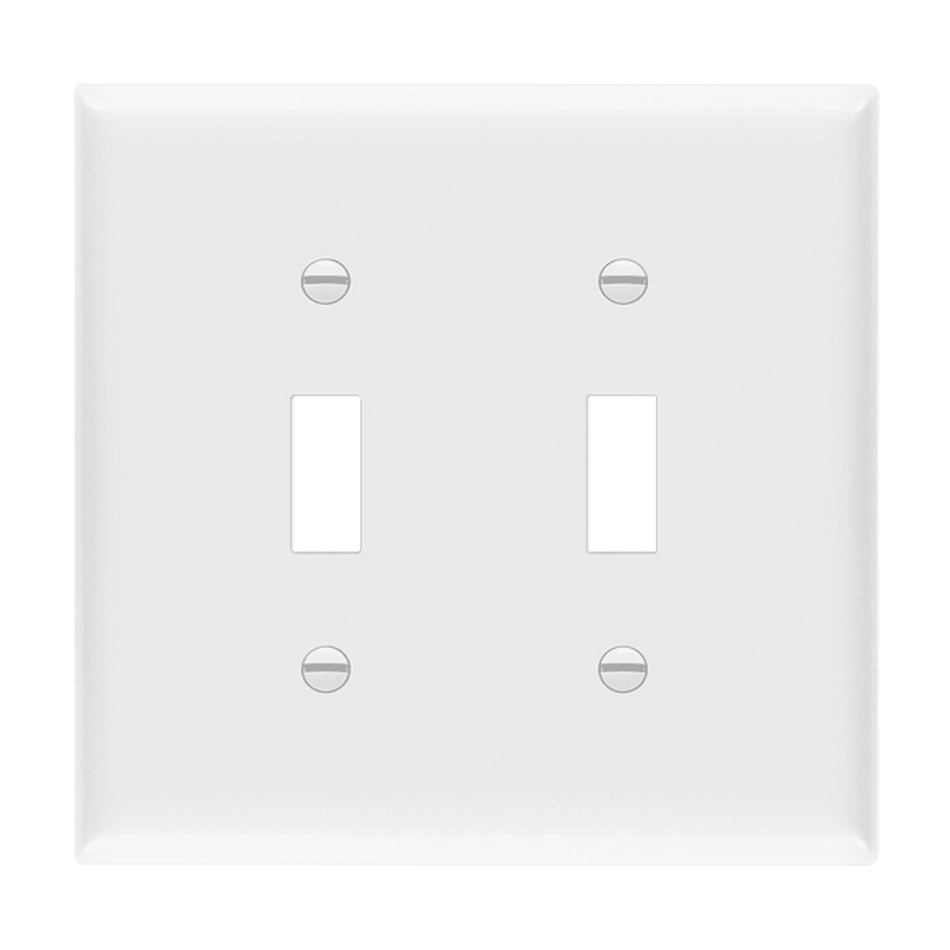 Enerlites 8812M-W - Toggle Switch Two-Gang Wall Plate, Mid-Size - White