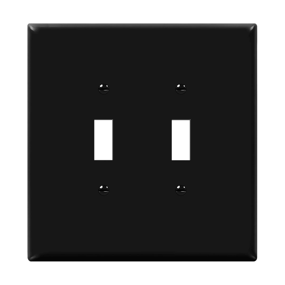 Enerlites 8812O-BK - Toggle Switch Two-Gang Wall Plate, Over-Size - Black