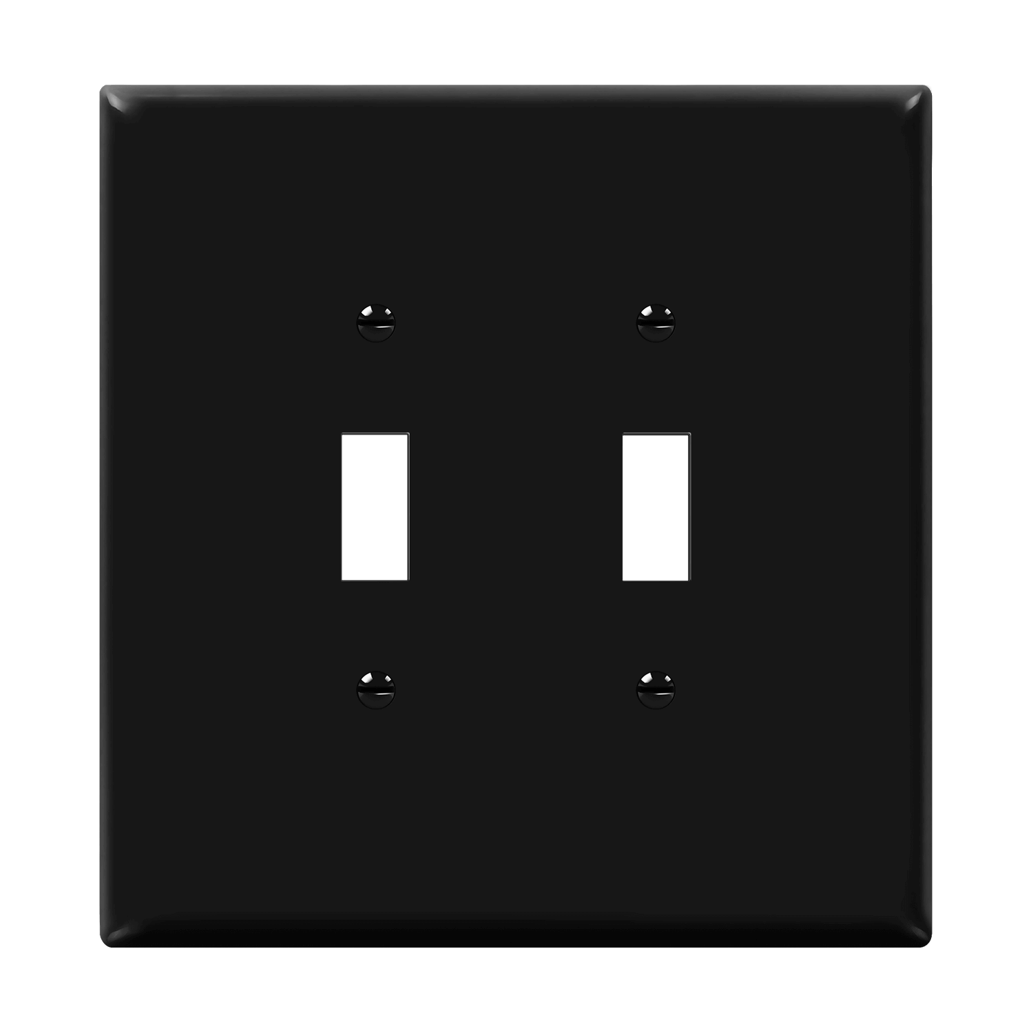 Enerlites 8812O-BK - Toggle Switch Two-Gang Wall Plate, Over-Size - Black