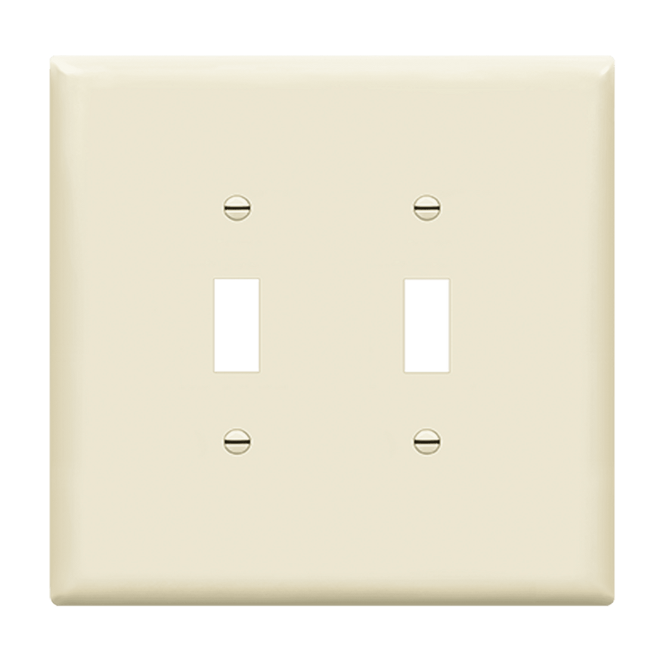 Enerlites 8812O-LA - Toggle Switch Two-Gang Wall Plate, Over-Size - Light Almond