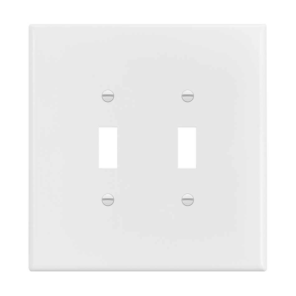 Enerlites 8812O-W - Toggle Switch Two-Gang Wall Plate, Over-Size - White