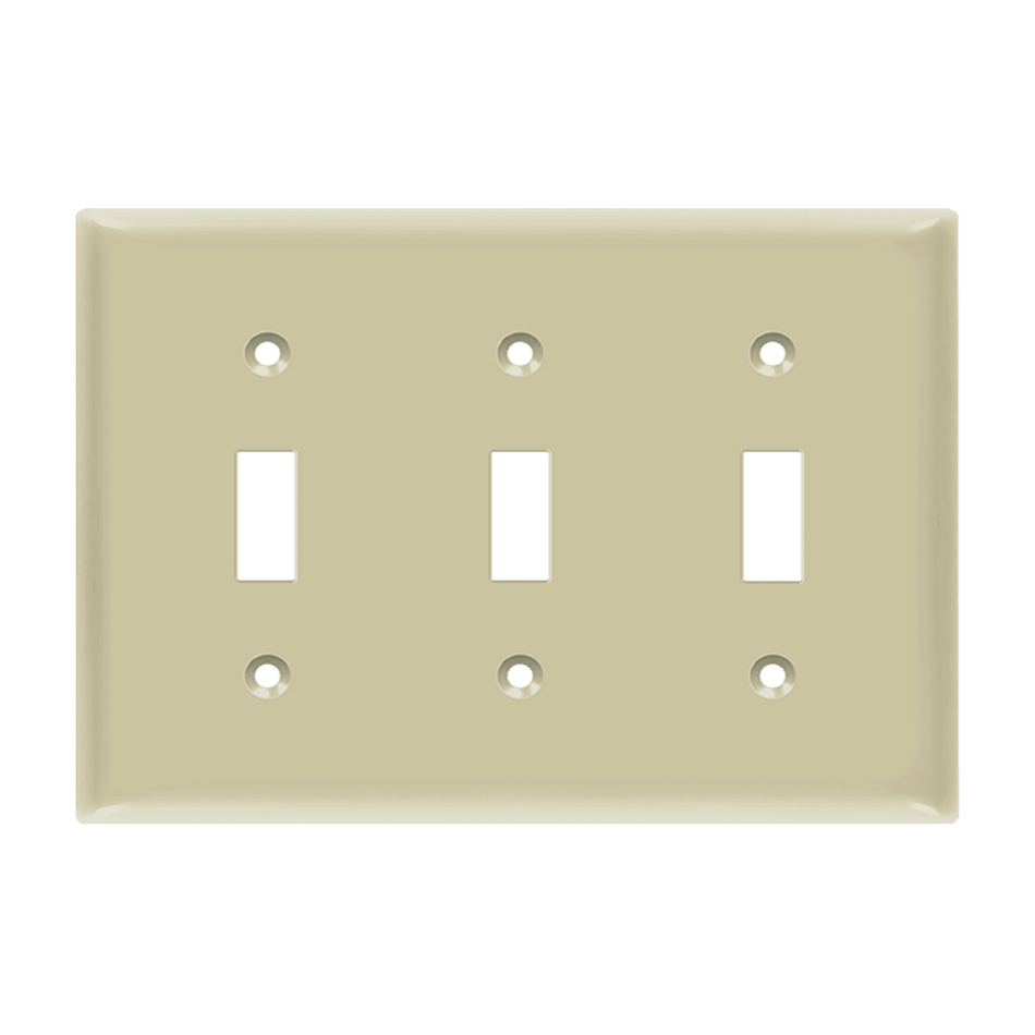 Enerlites 8813-I - Toggle Switch Three-Gang Wall Plate - Ivory