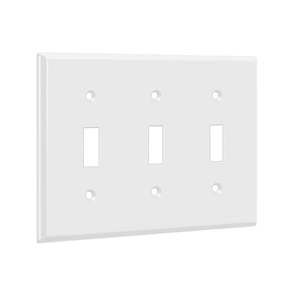 Enerlites 8813-W – Unbreakable Toggle Switch Wall Plate Cover – 3 Gang White