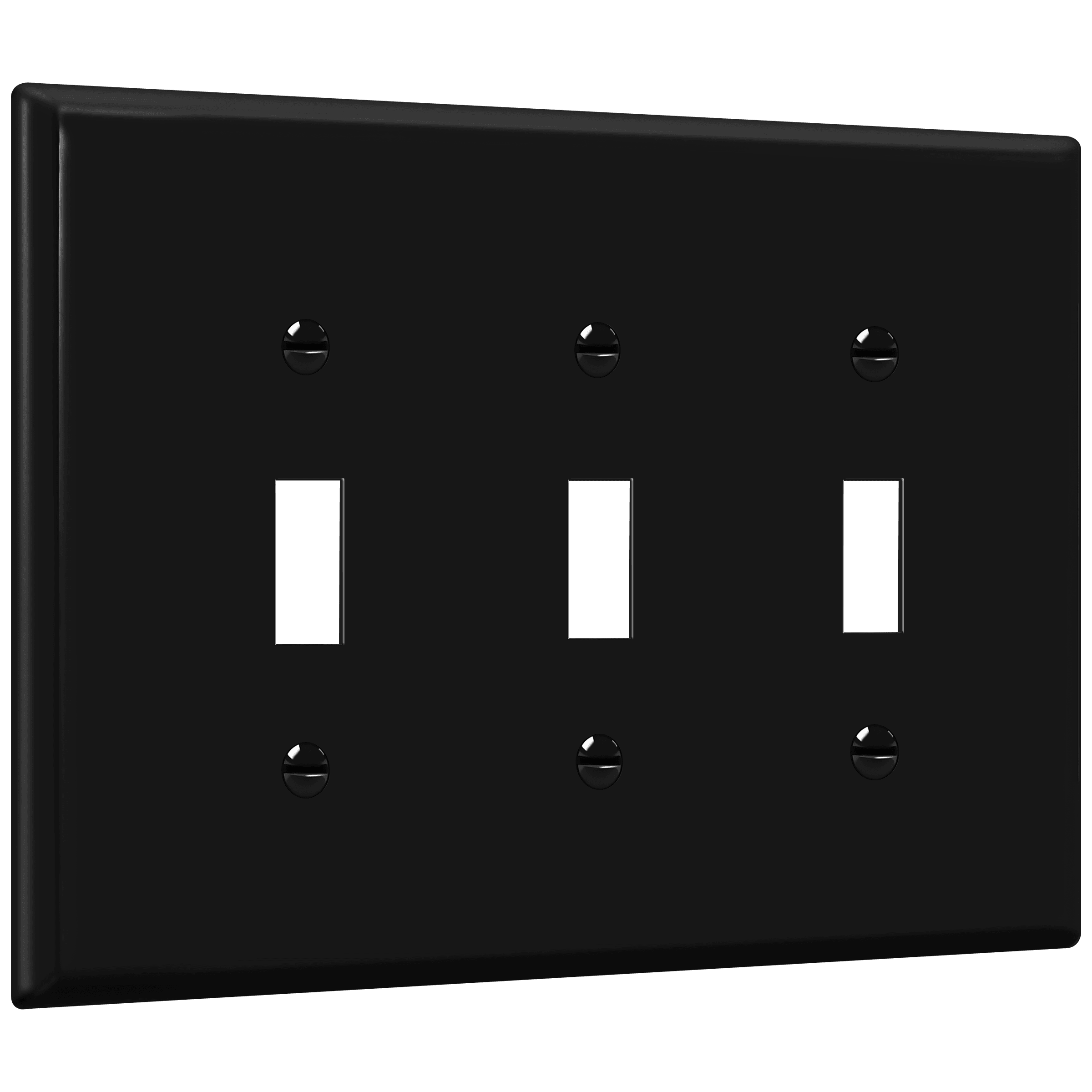 Enerlites 8813M-BK - Toggle Switch Three-Gang Wall Plate, Mid-Size - Black
