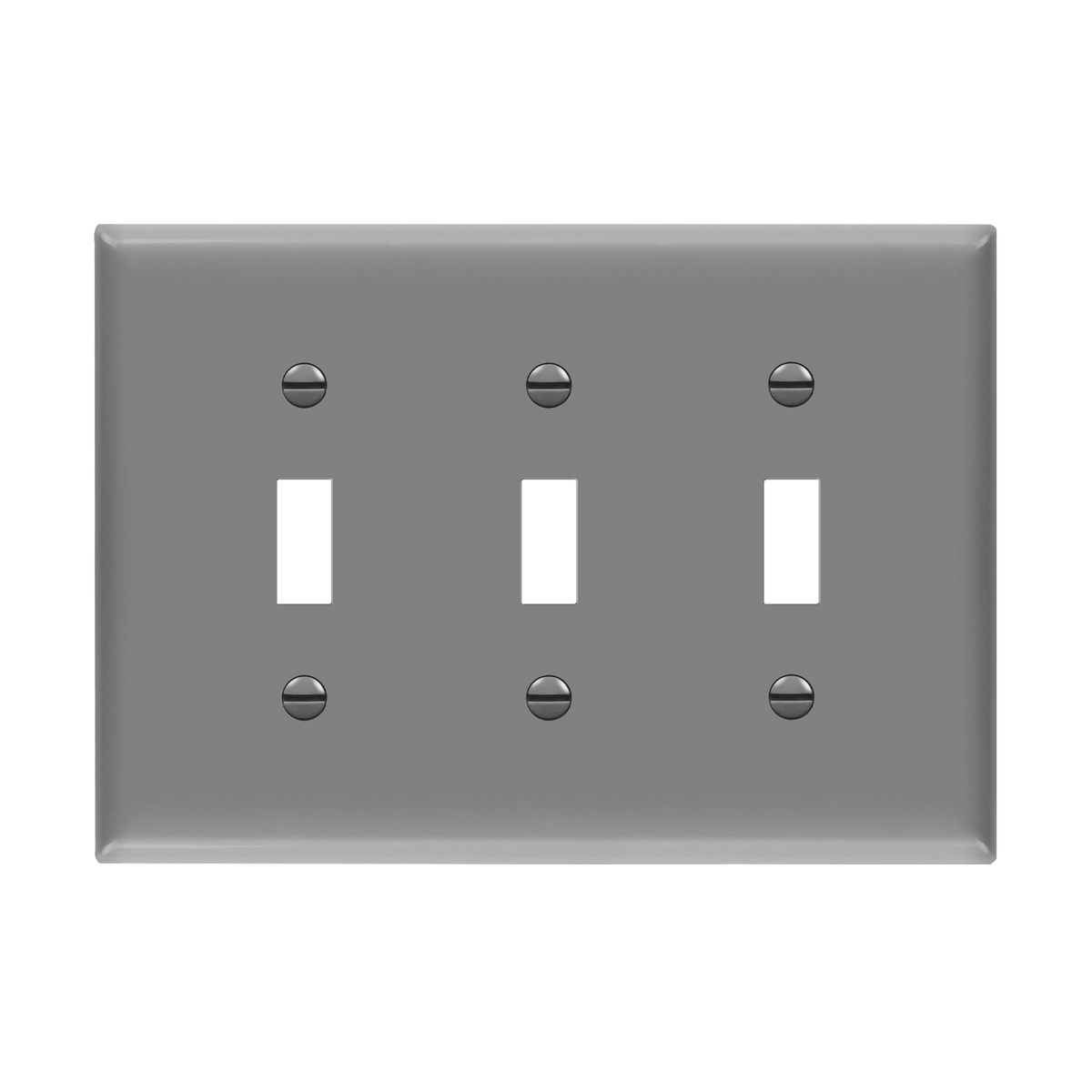 Enerlites 8813M-GY - Toggle Switch Three-Gang Wall Plate, Mid-Size - Gray